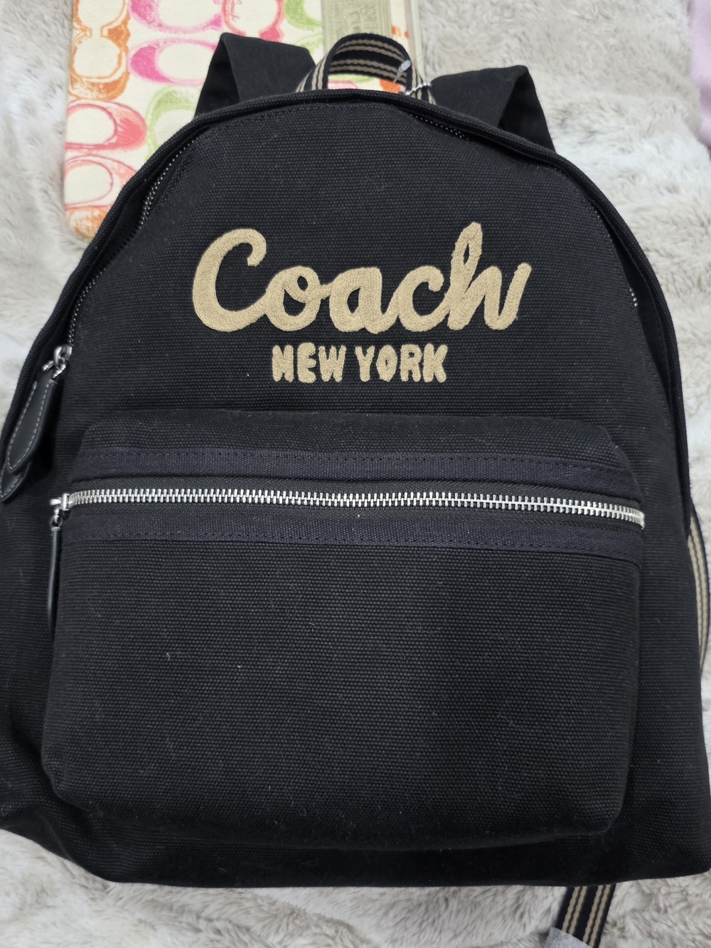 Coach New York Black Canvas Backpack